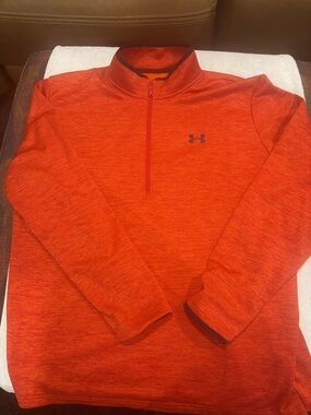 Under Armour Orange Heathered Half-Zip Performance Top